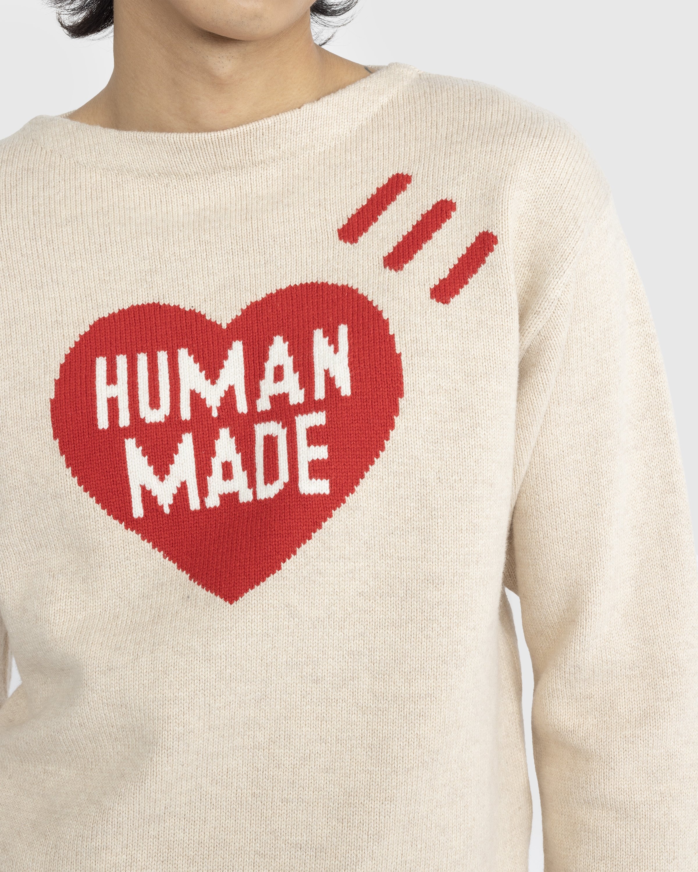 Human Made Heart Knit Sweater Beige Highsnobiety Shop